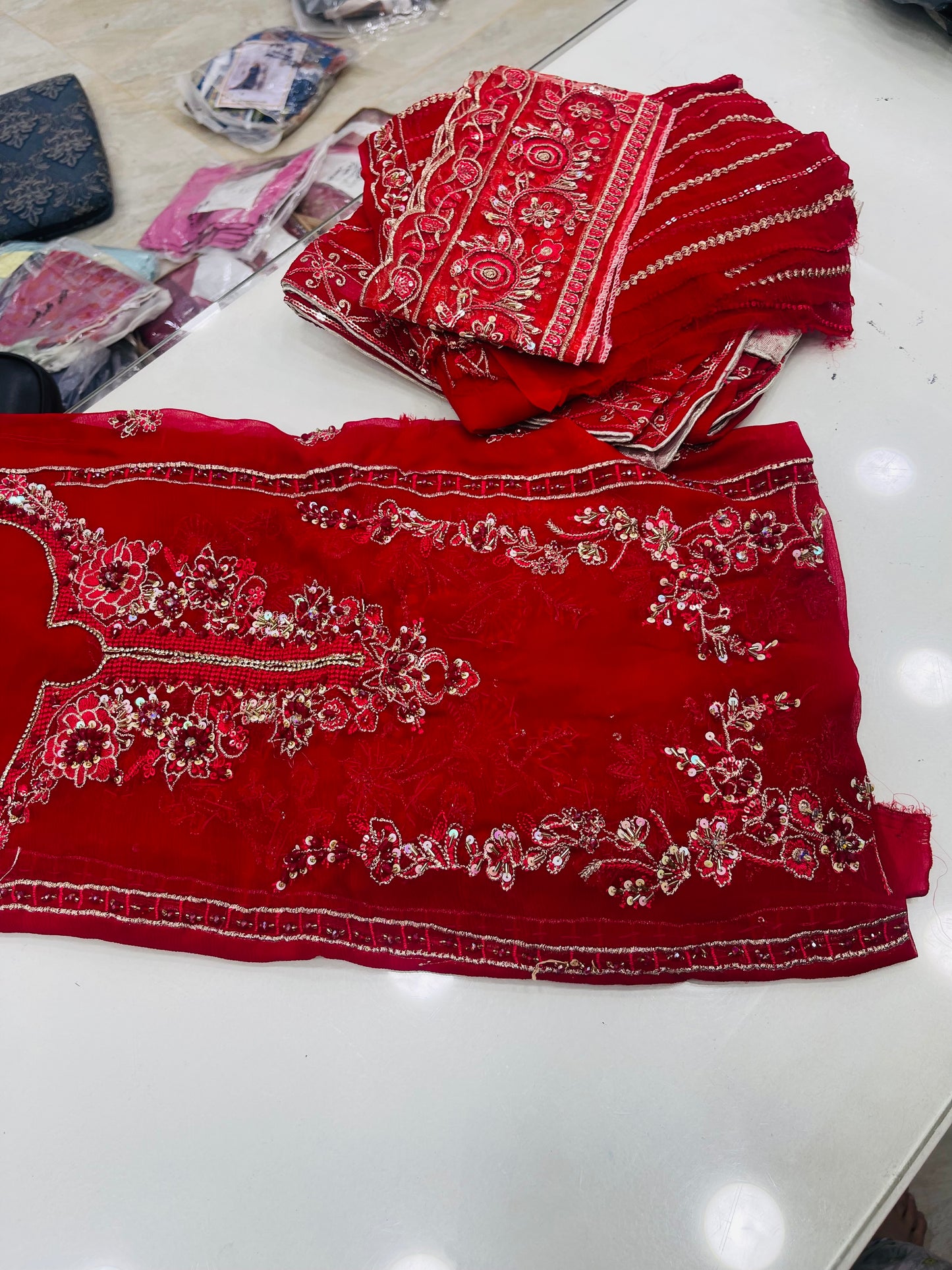 chiffon 3pc red.