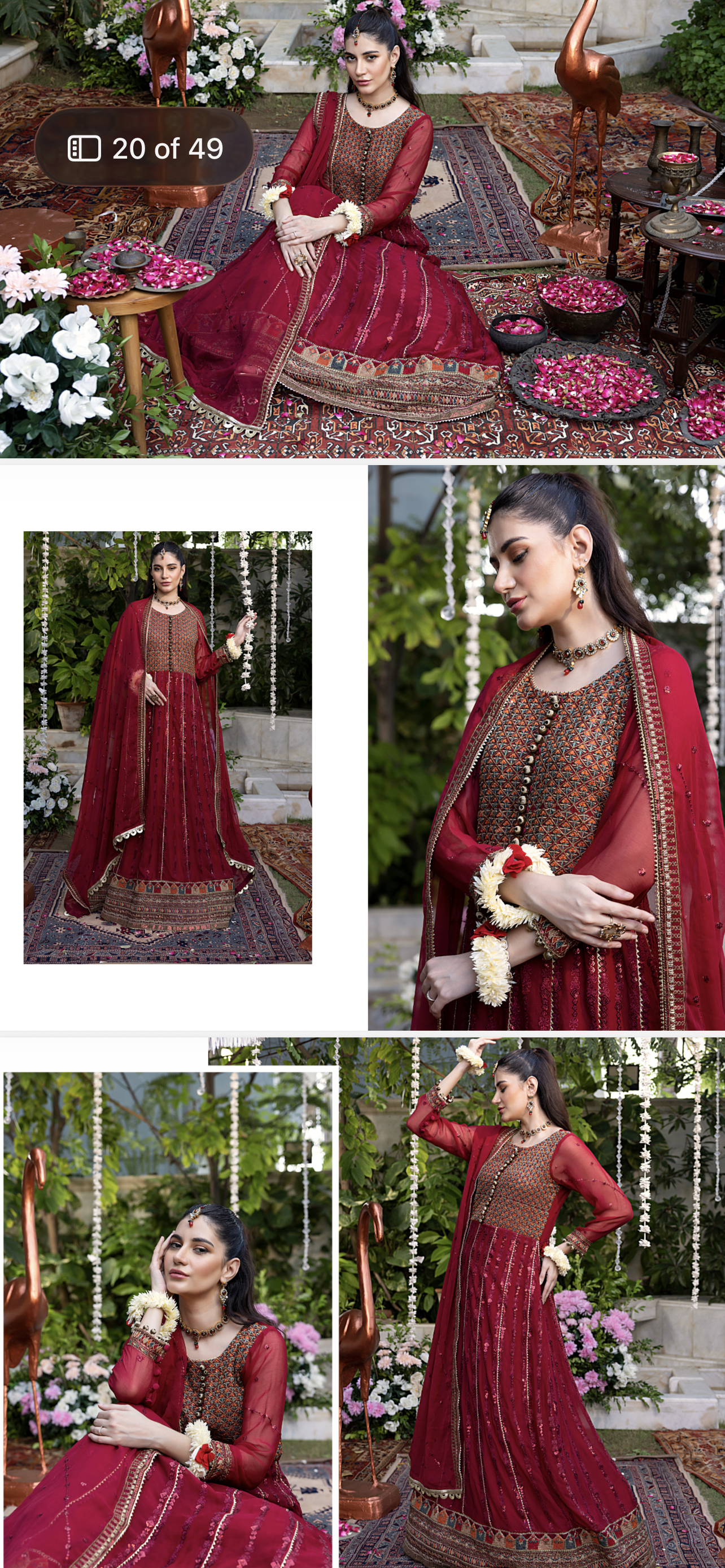 GULAL WEDDING CHIFFON* red maxi