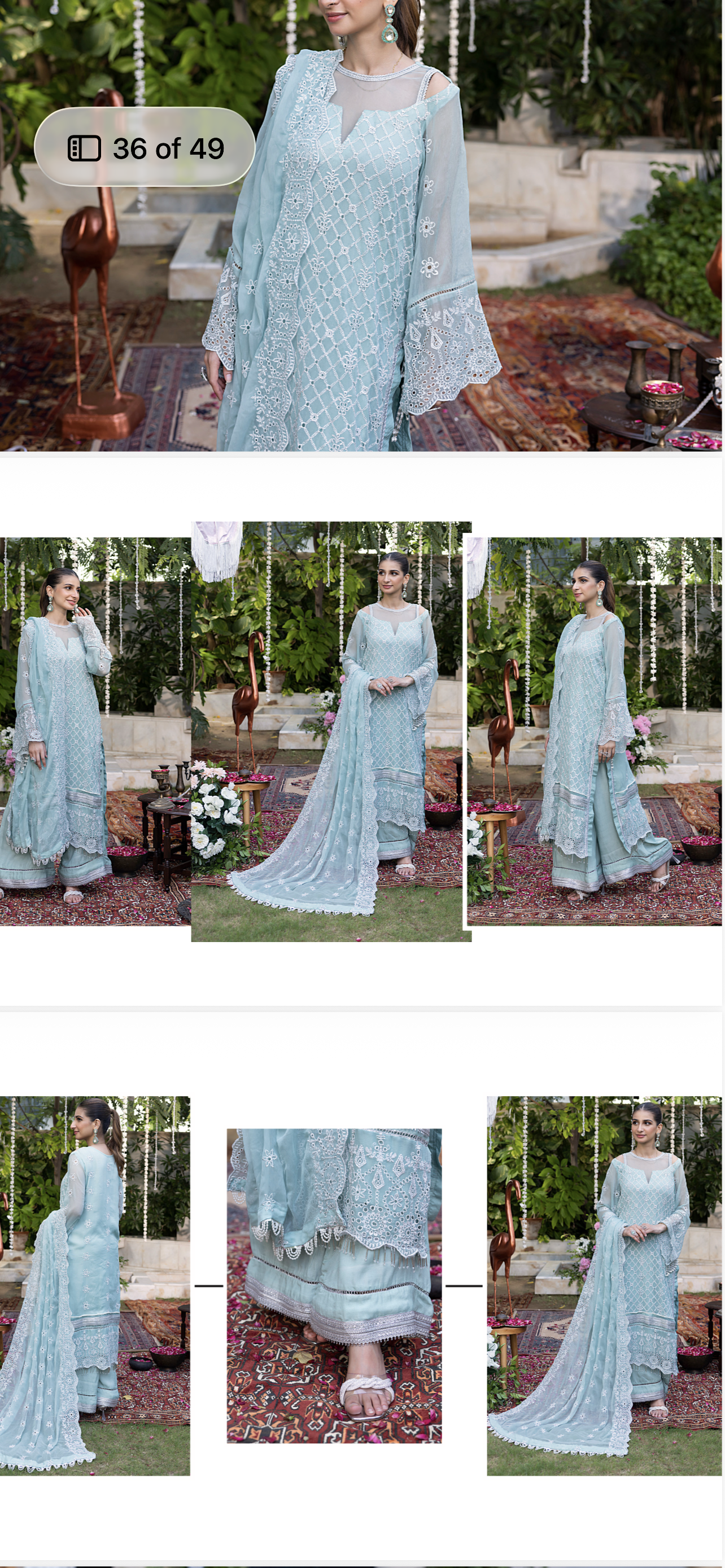 GULAL WEDDING CHIFFON*ice blue