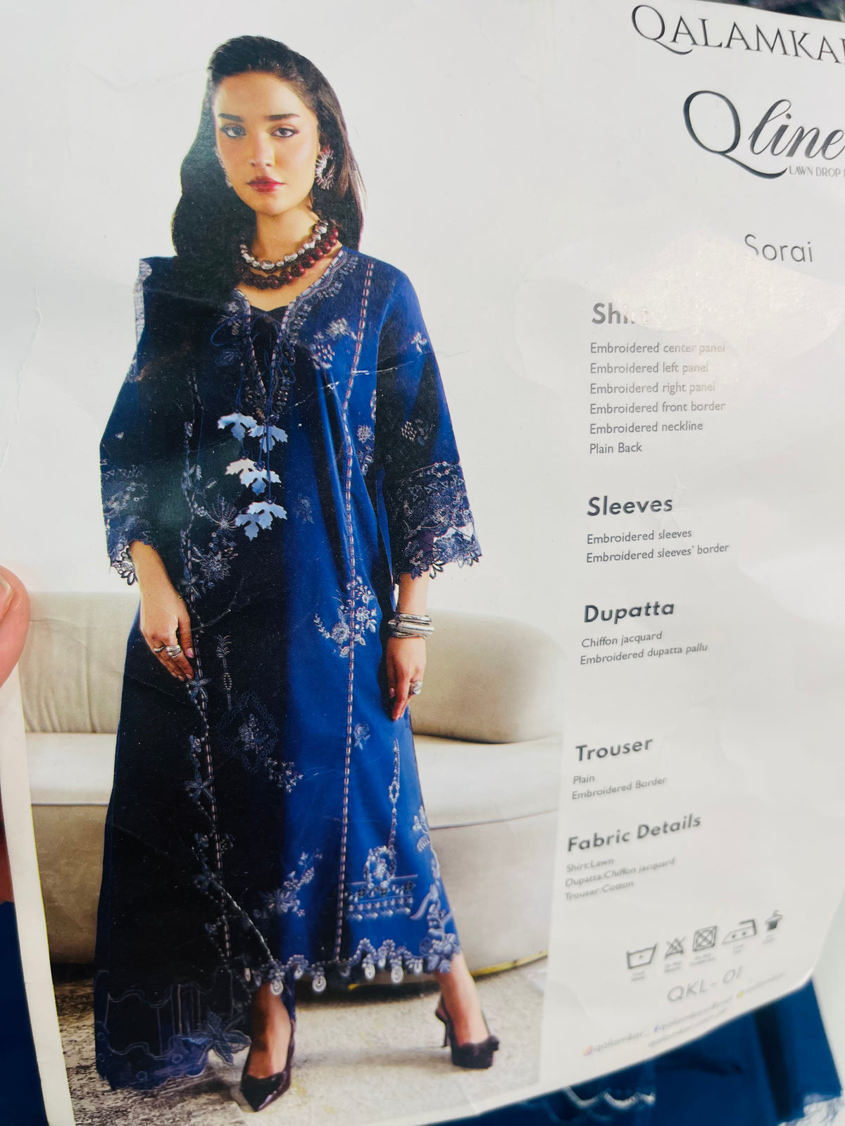 qalamkar luxury lawn blue