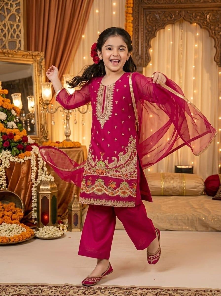 kids chiffon 3pc 10-11 years