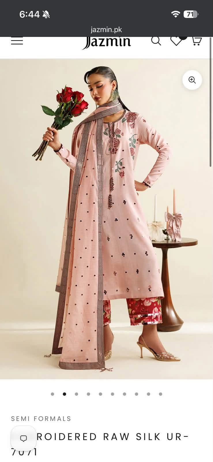 jazmin raw silk pink