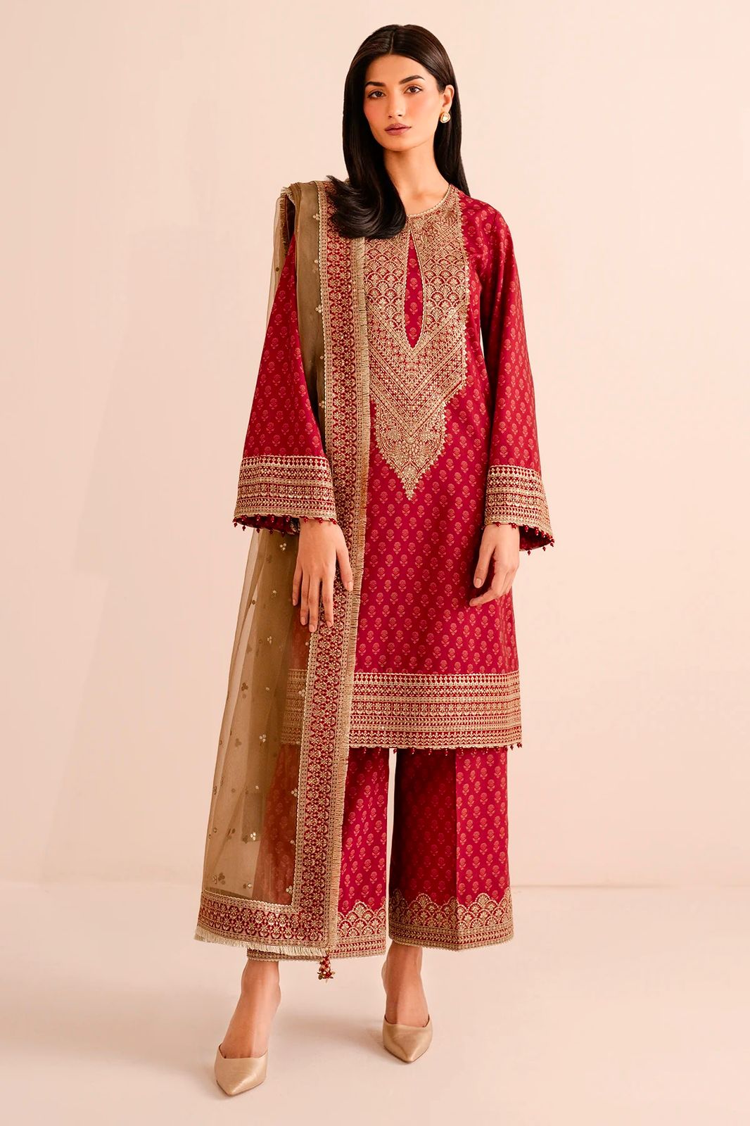 jazmin EMBROIDERED RAW SILK UR-7057