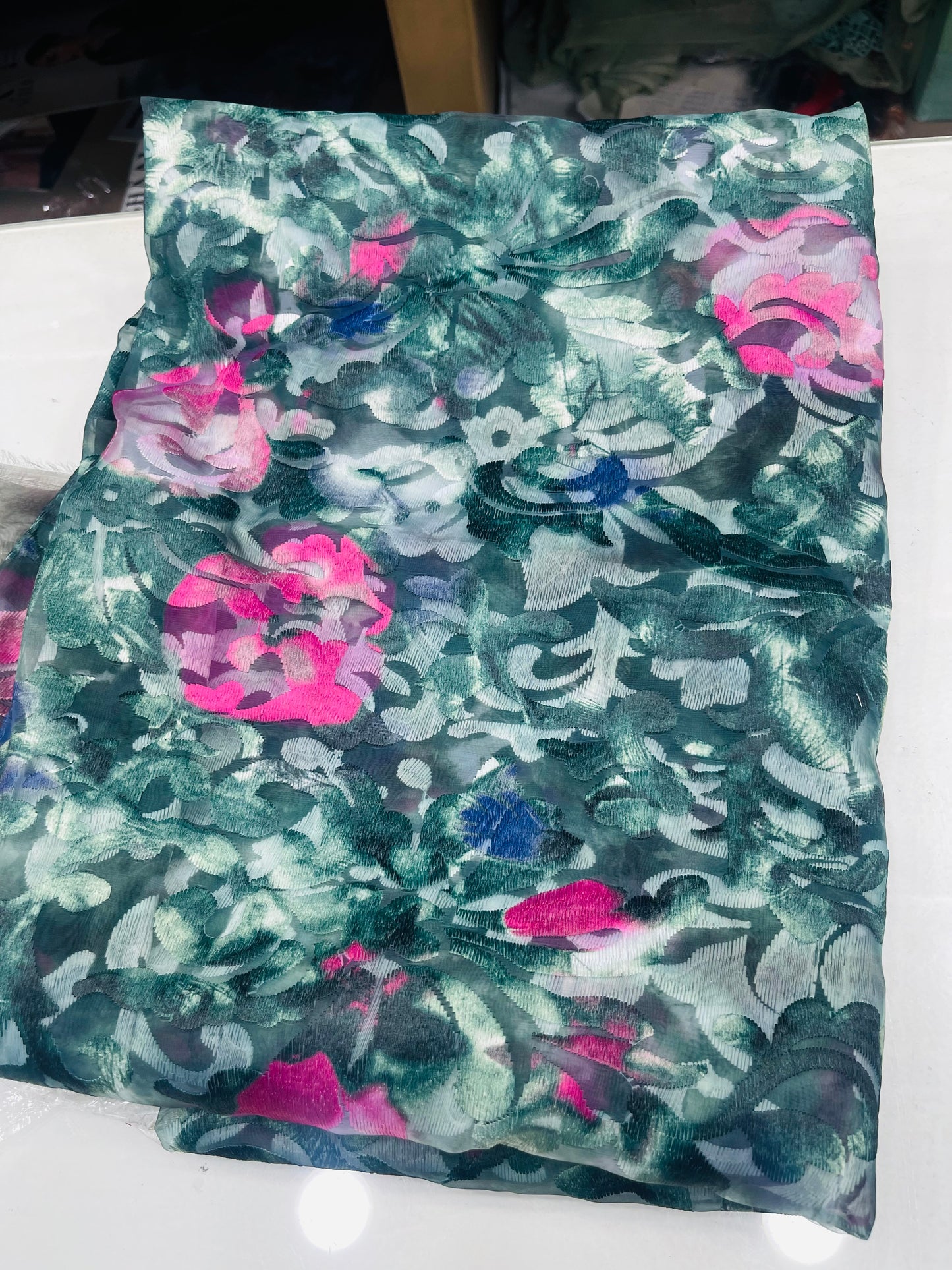 nishat formal embroidered green  shirt
