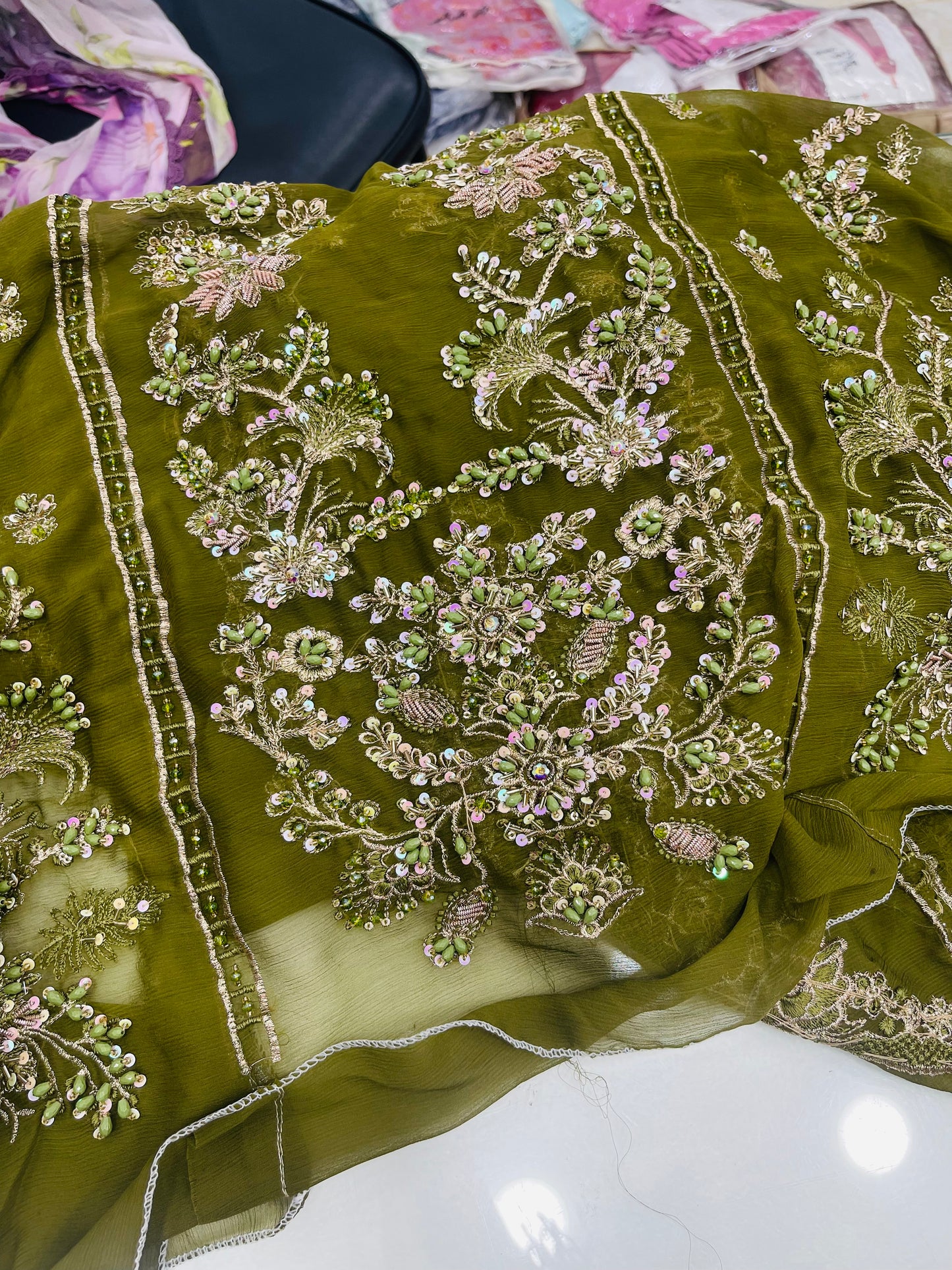 chiffon 3pc green