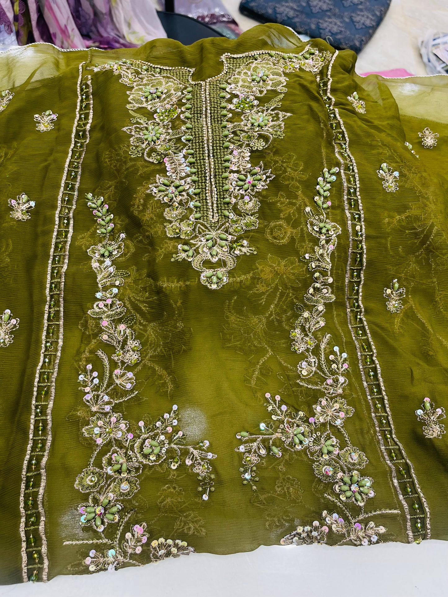 chiffon 3pc green