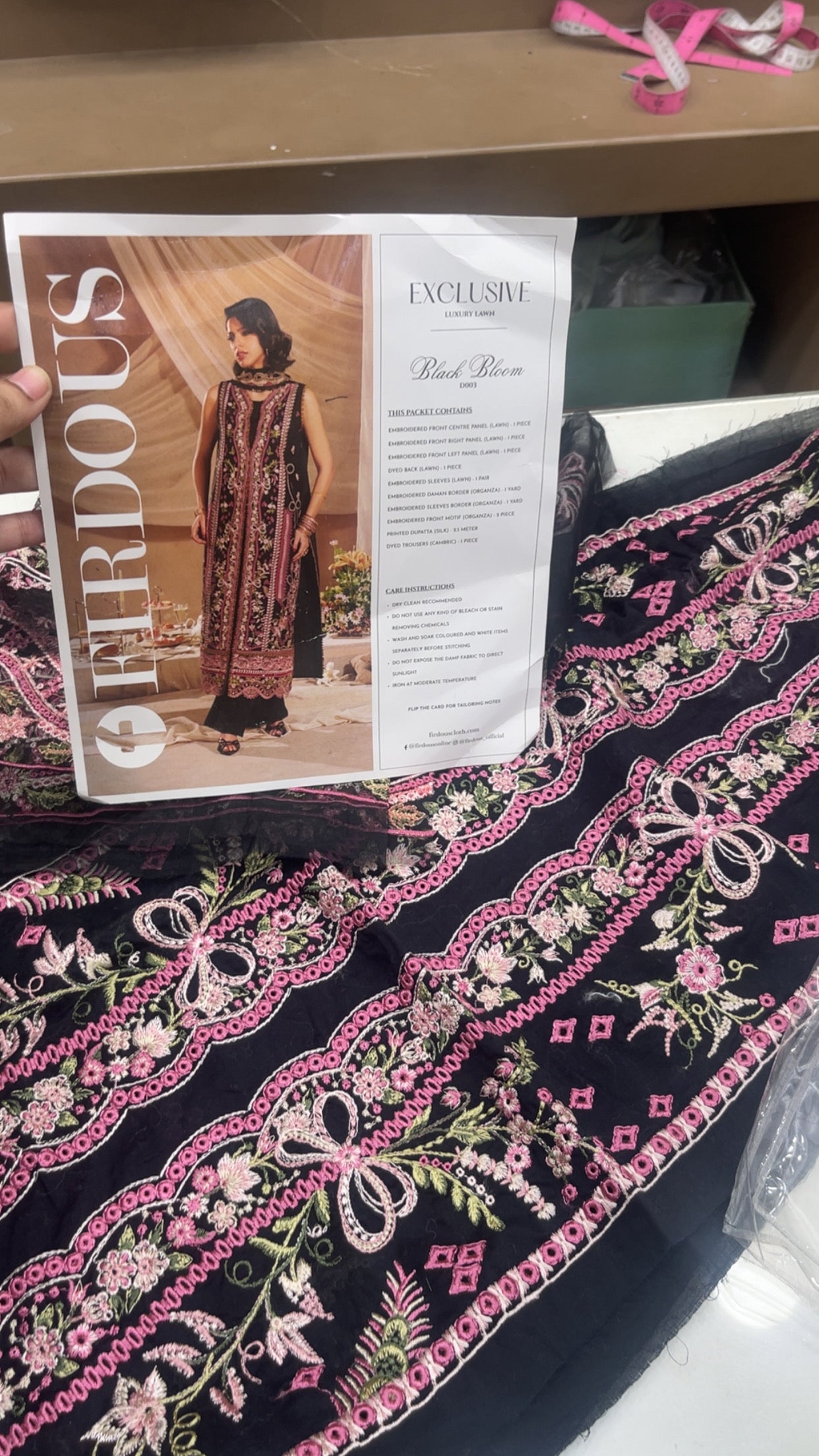 firdous black luxury lawn.