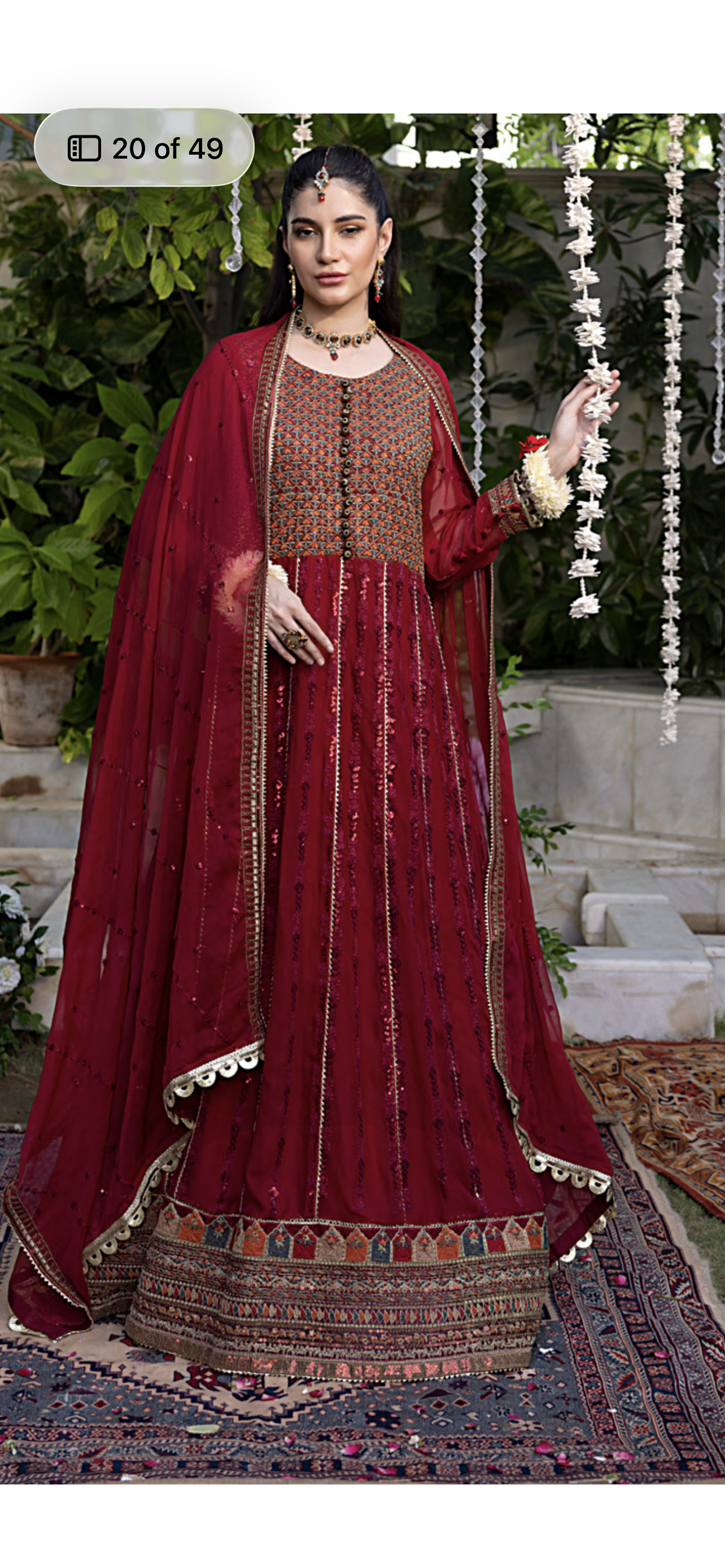 GULAL WEDDING CHIFFON* red maxi