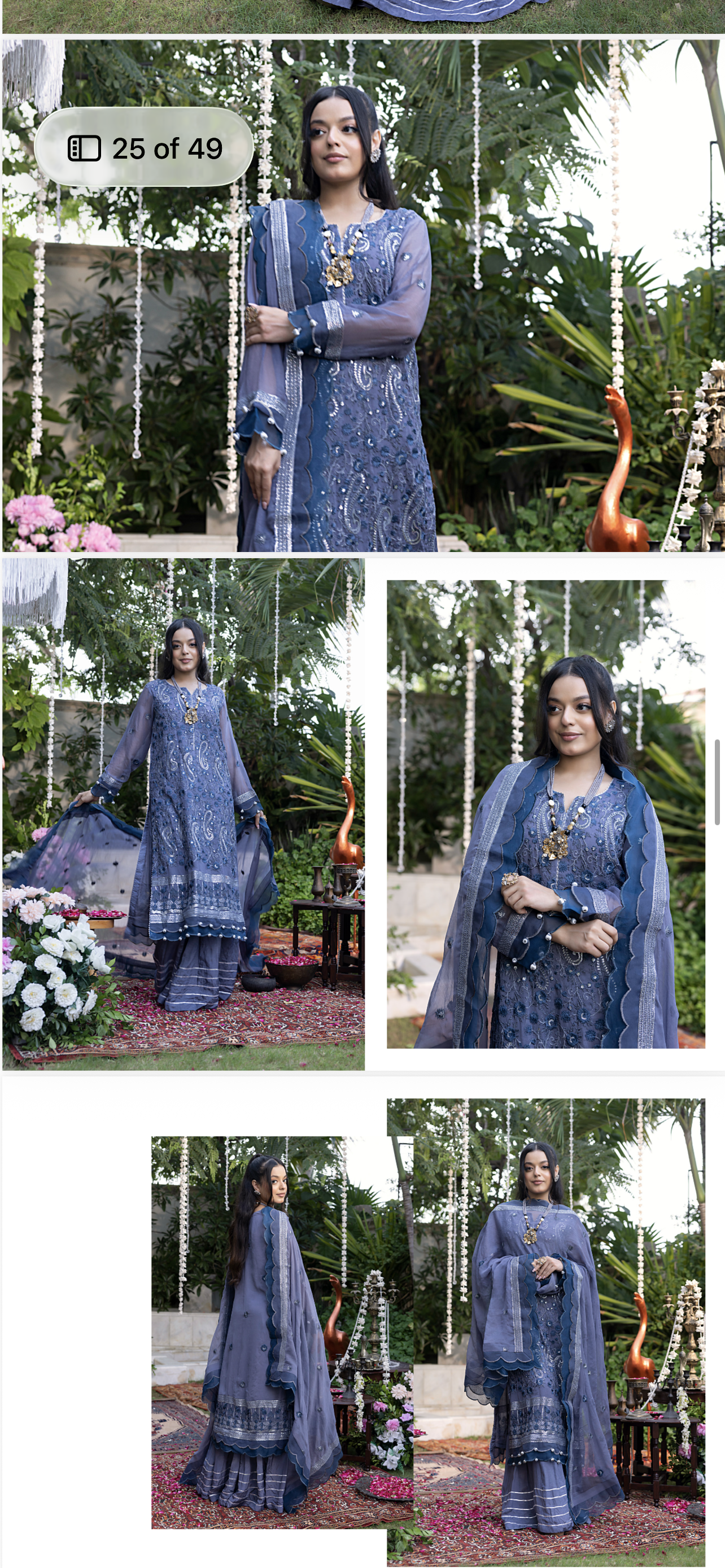 GULAL WEDDING CHIFFON* grey.