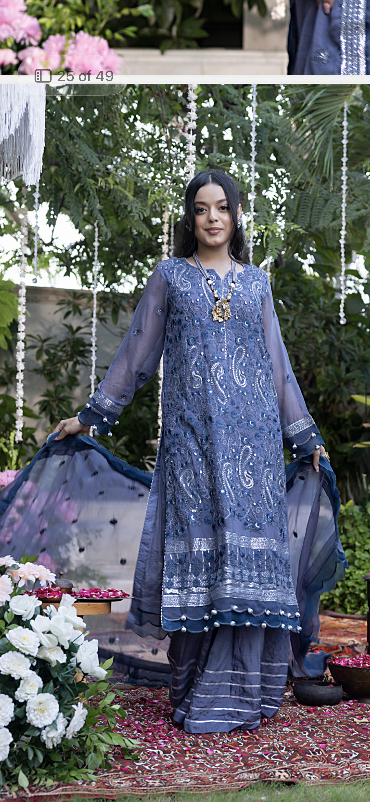 GULAL WEDDING CHIFFON* grey.