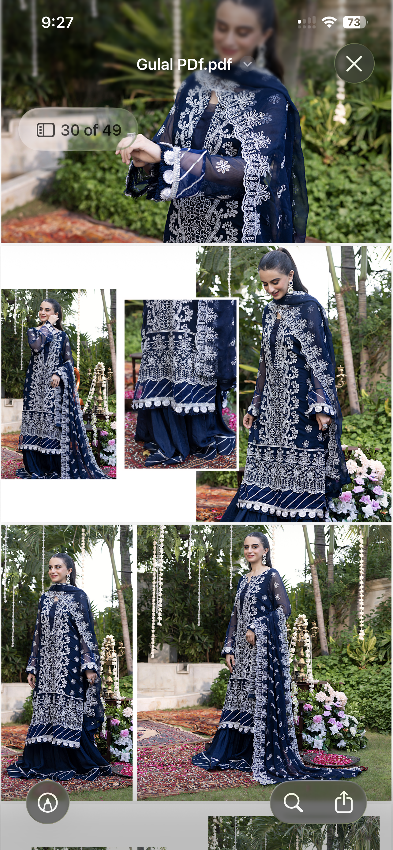 GULAL WEDDING CHIFFON* Dark blue