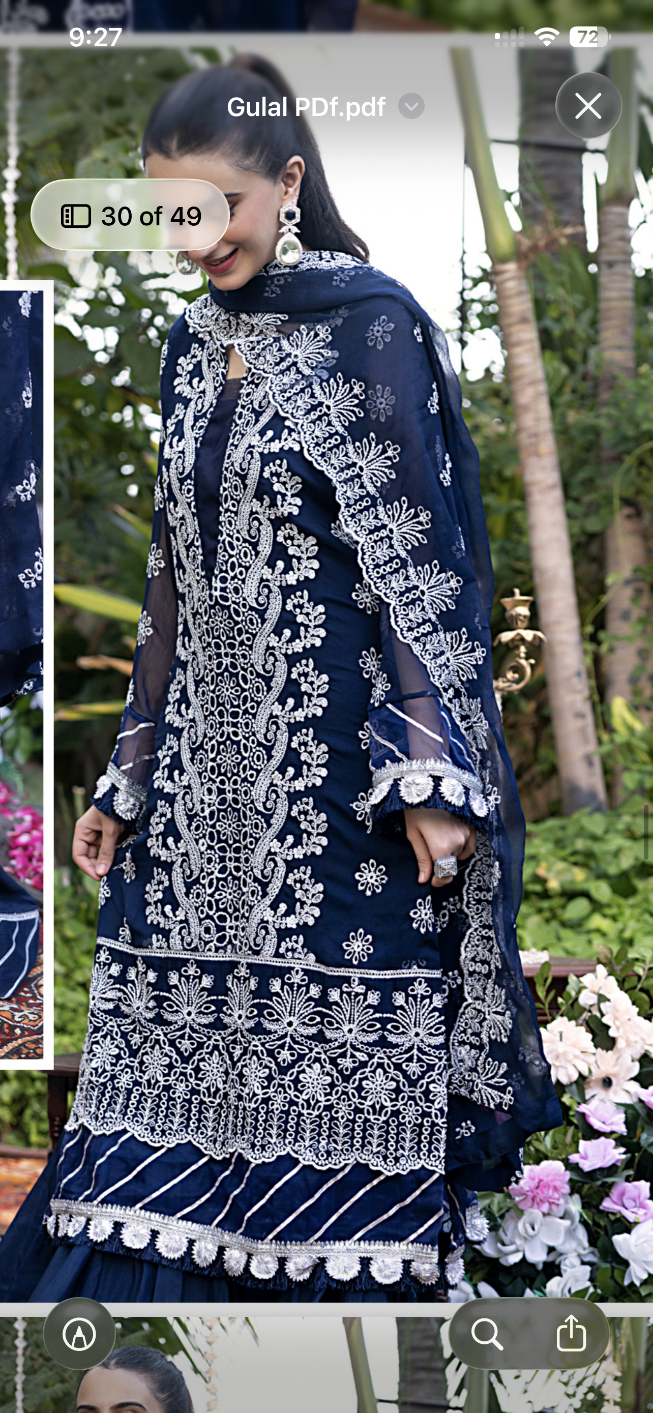 GULAL WEDDING CHIFFON* Dark blue