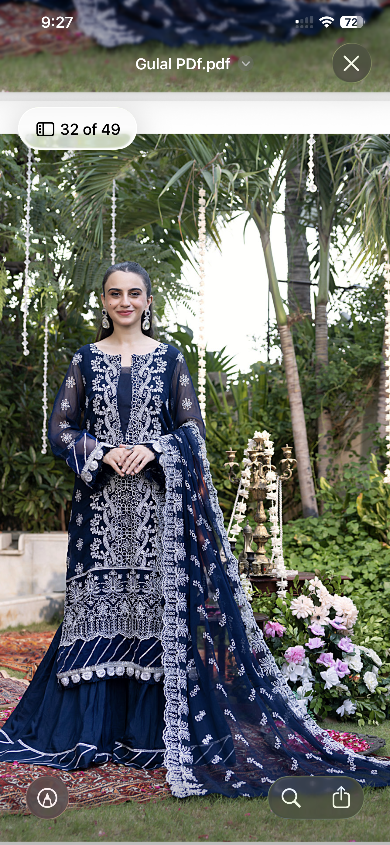 GULAL WEDDING CHIFFON* Dark blue