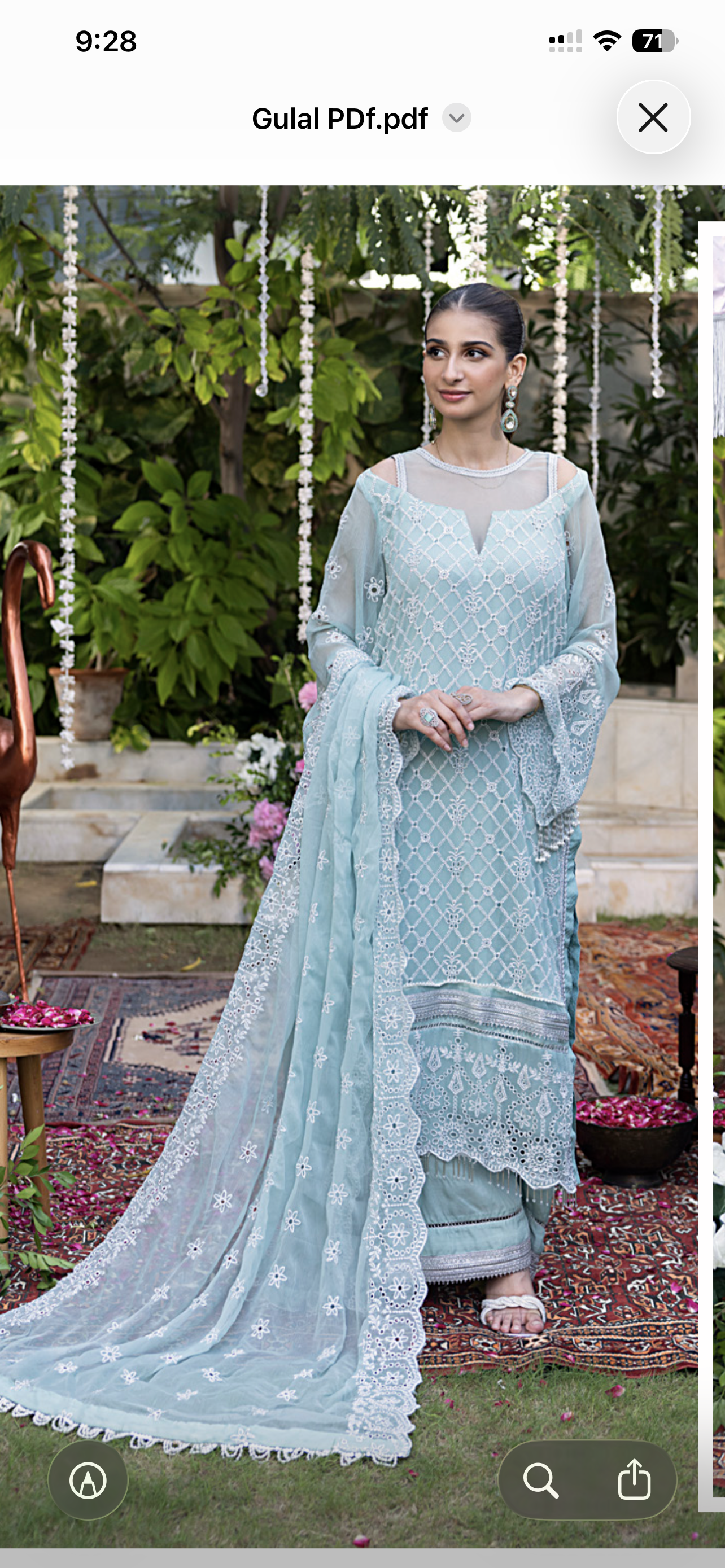 GULAL WEDDING CHIFFON*ice blue