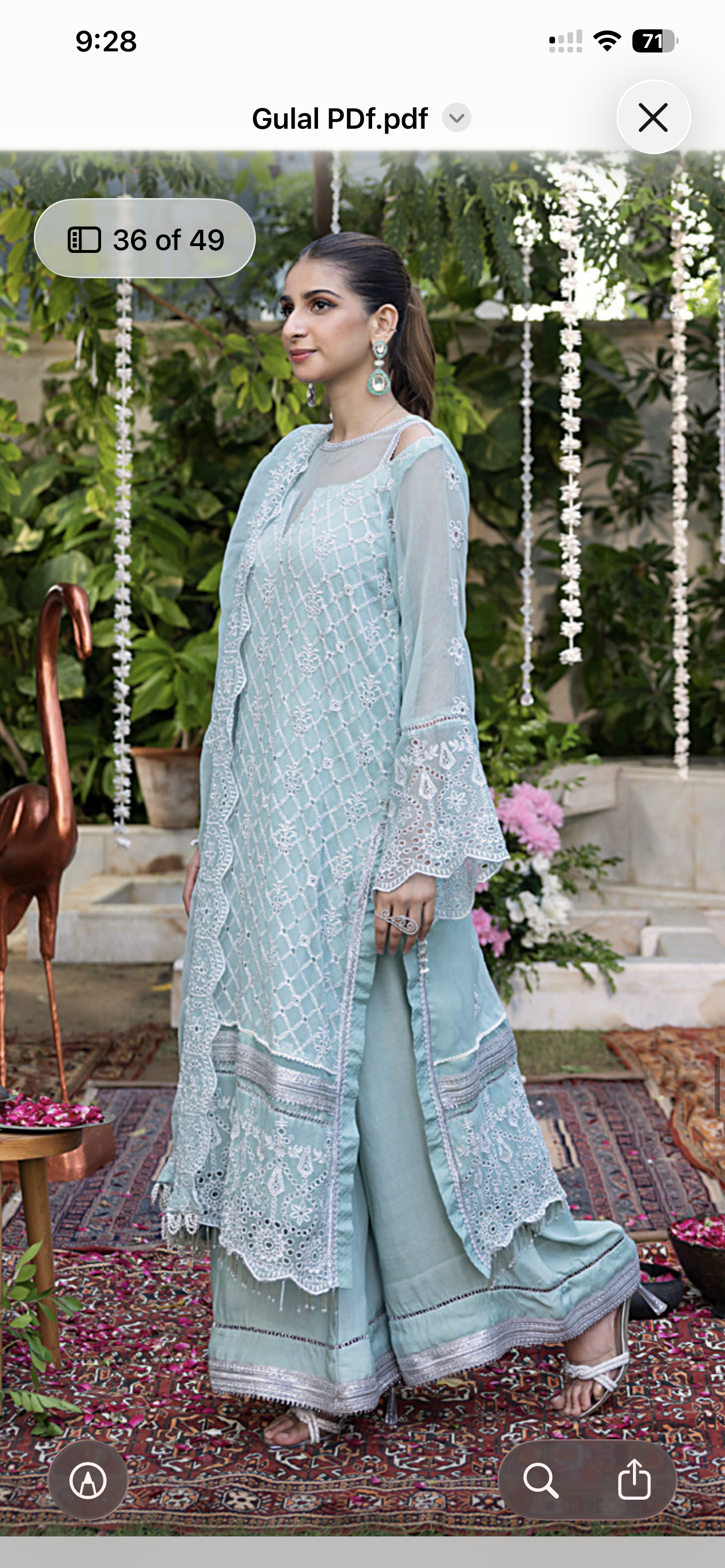 GULAL WEDDING CHIFFON*ice blue