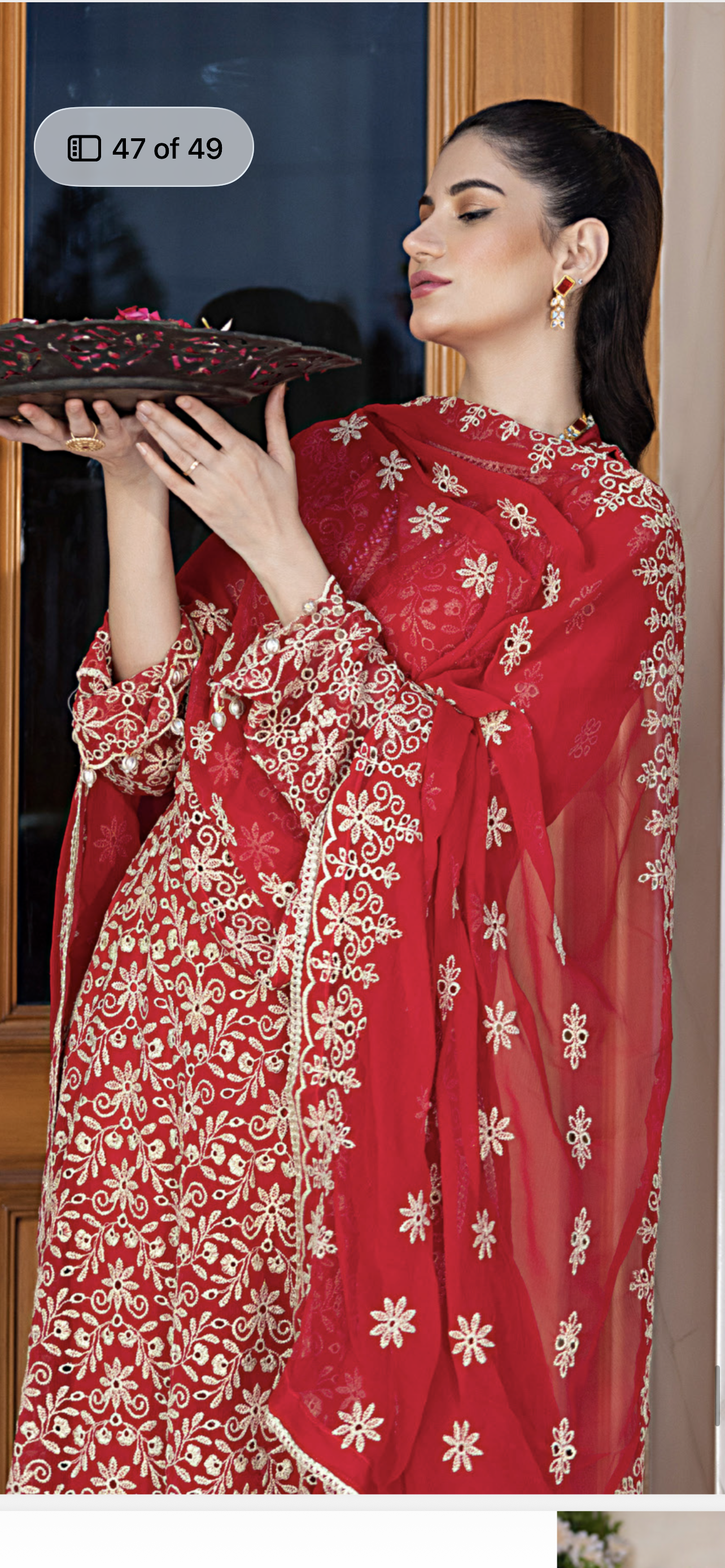GULAL WEDDING CHIFFON* red