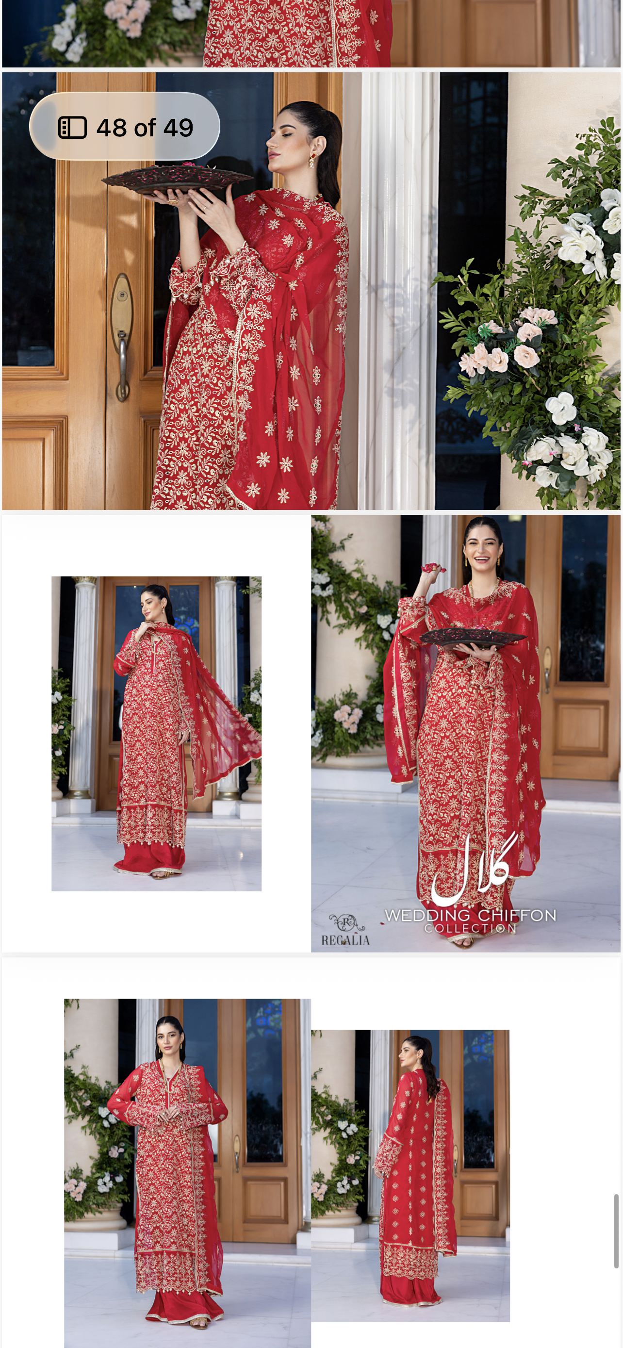 GULAL WEDDING CHIFFON* red