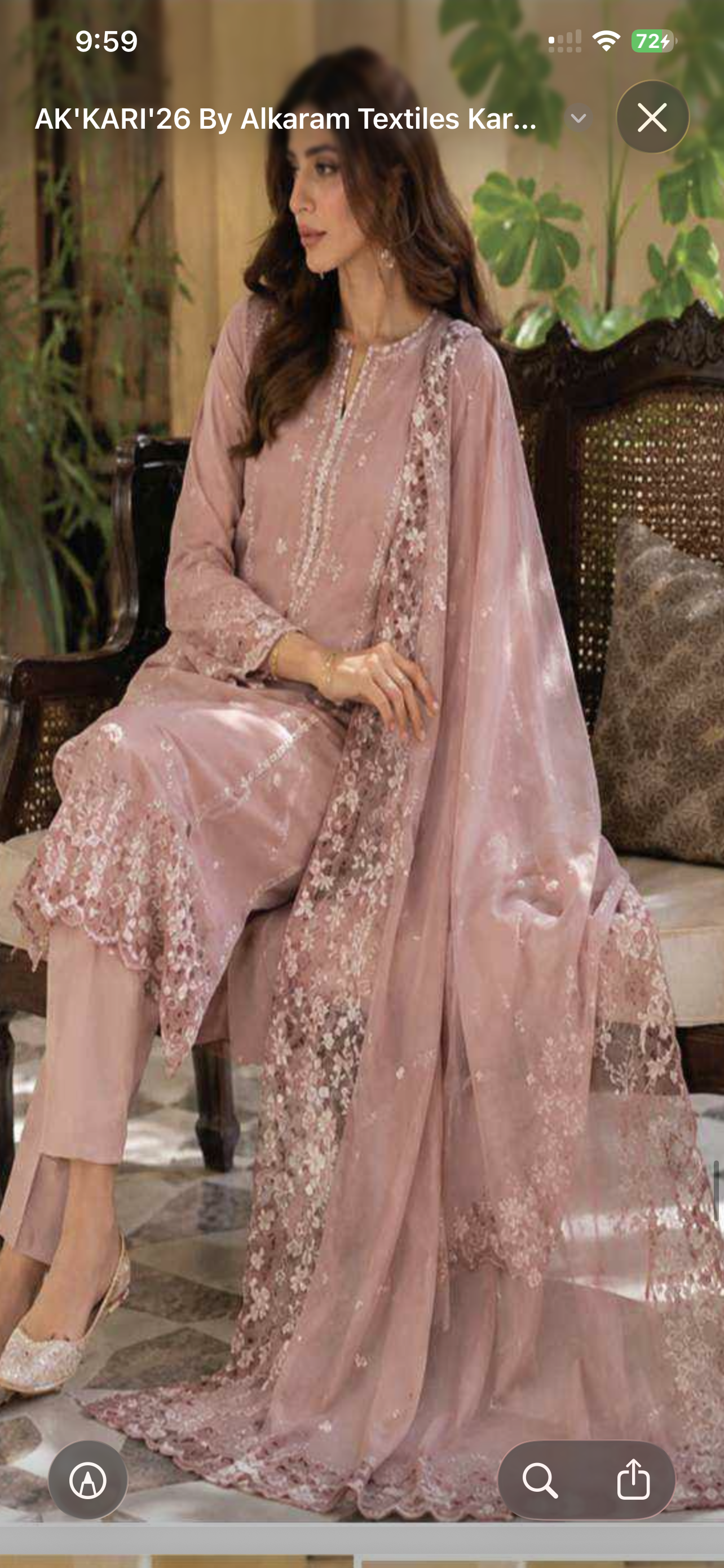 Alkaram summer powder pink