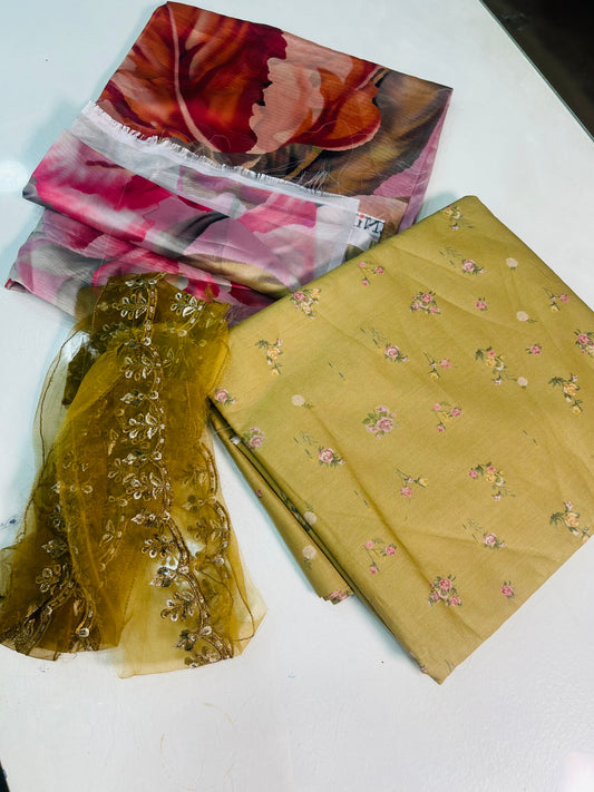 iznik lawn 3pc. mustard