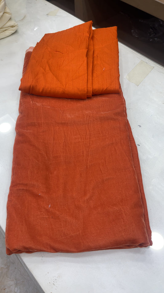 faiza faisal velvet 2pc orange