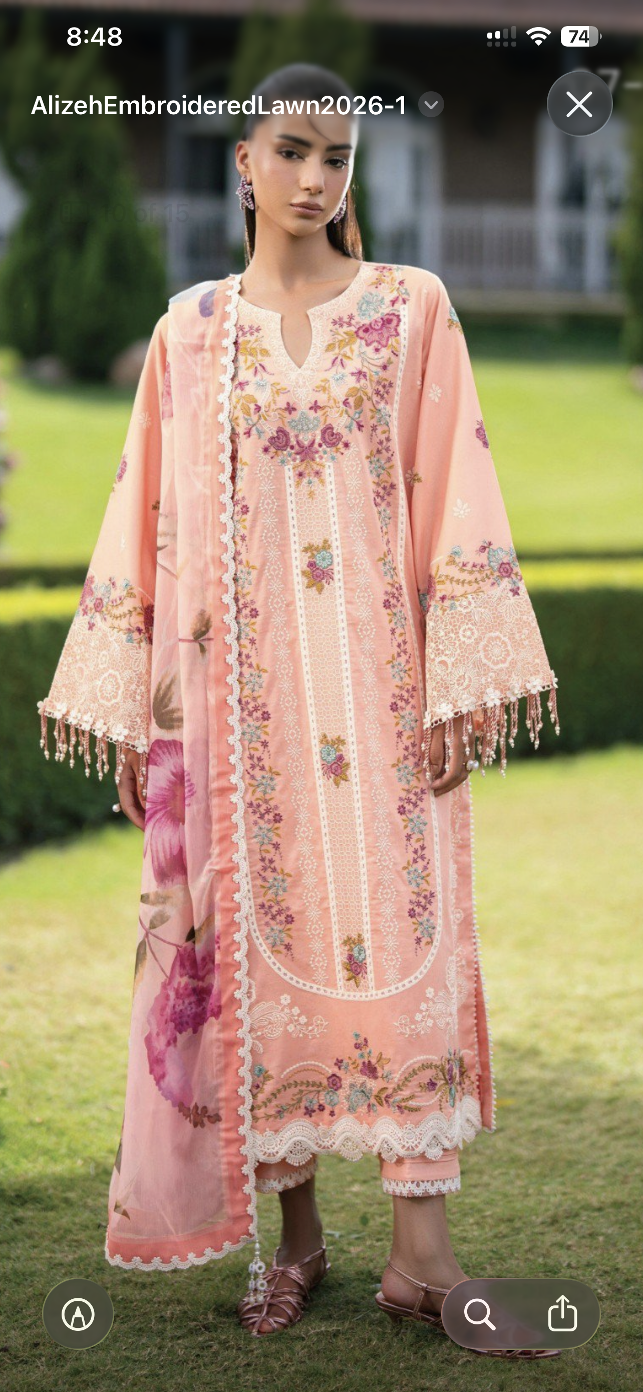 Alizeh by baroque lawn peach