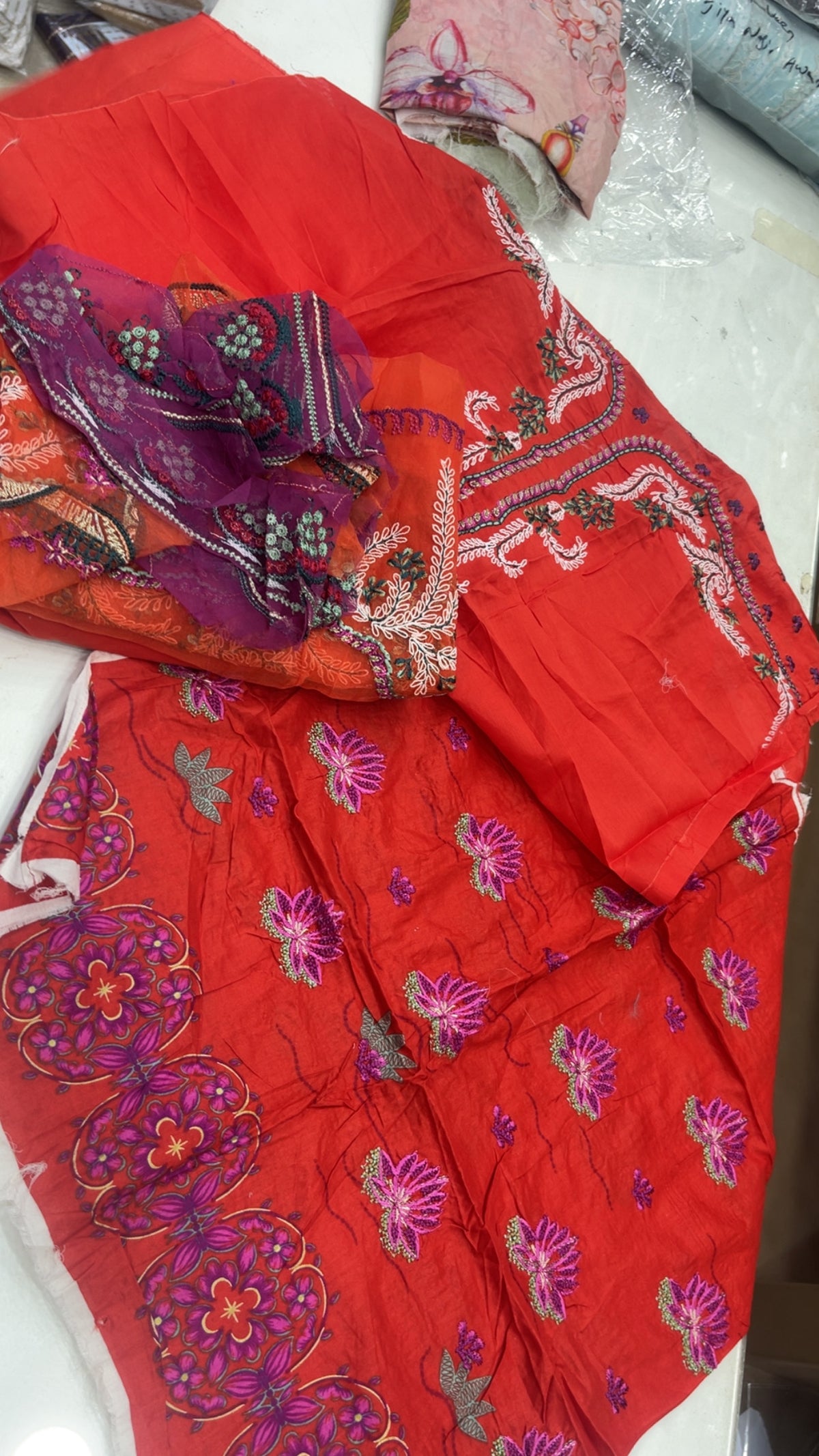sadaffawd khan lawn 2pc. orange