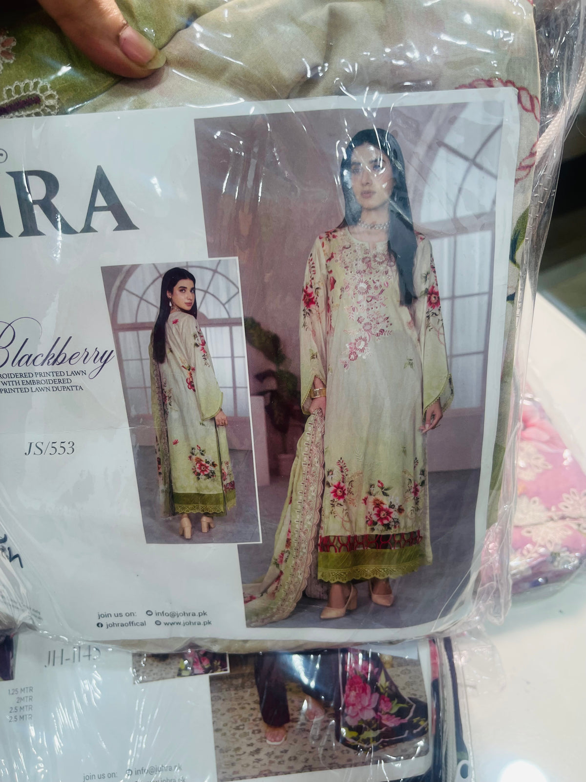 johra lawn embroidered 3pc.