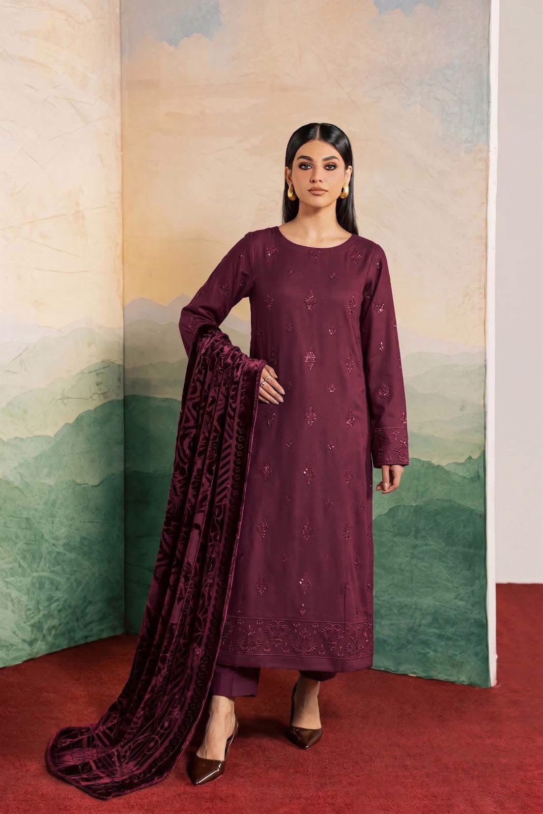 dhank marina 3pc Winter palachi maroon