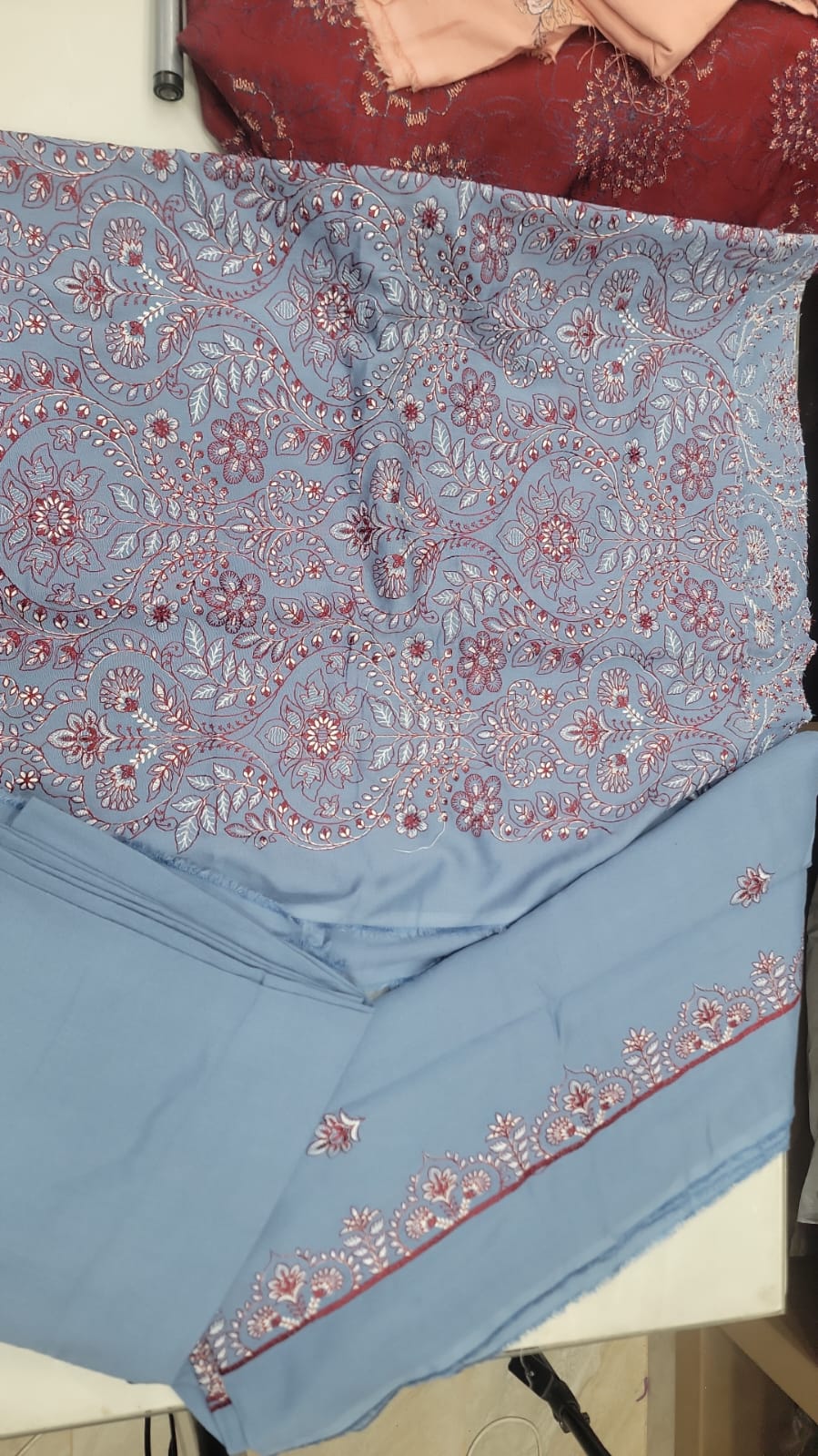 bareeze karandi 3pc sky